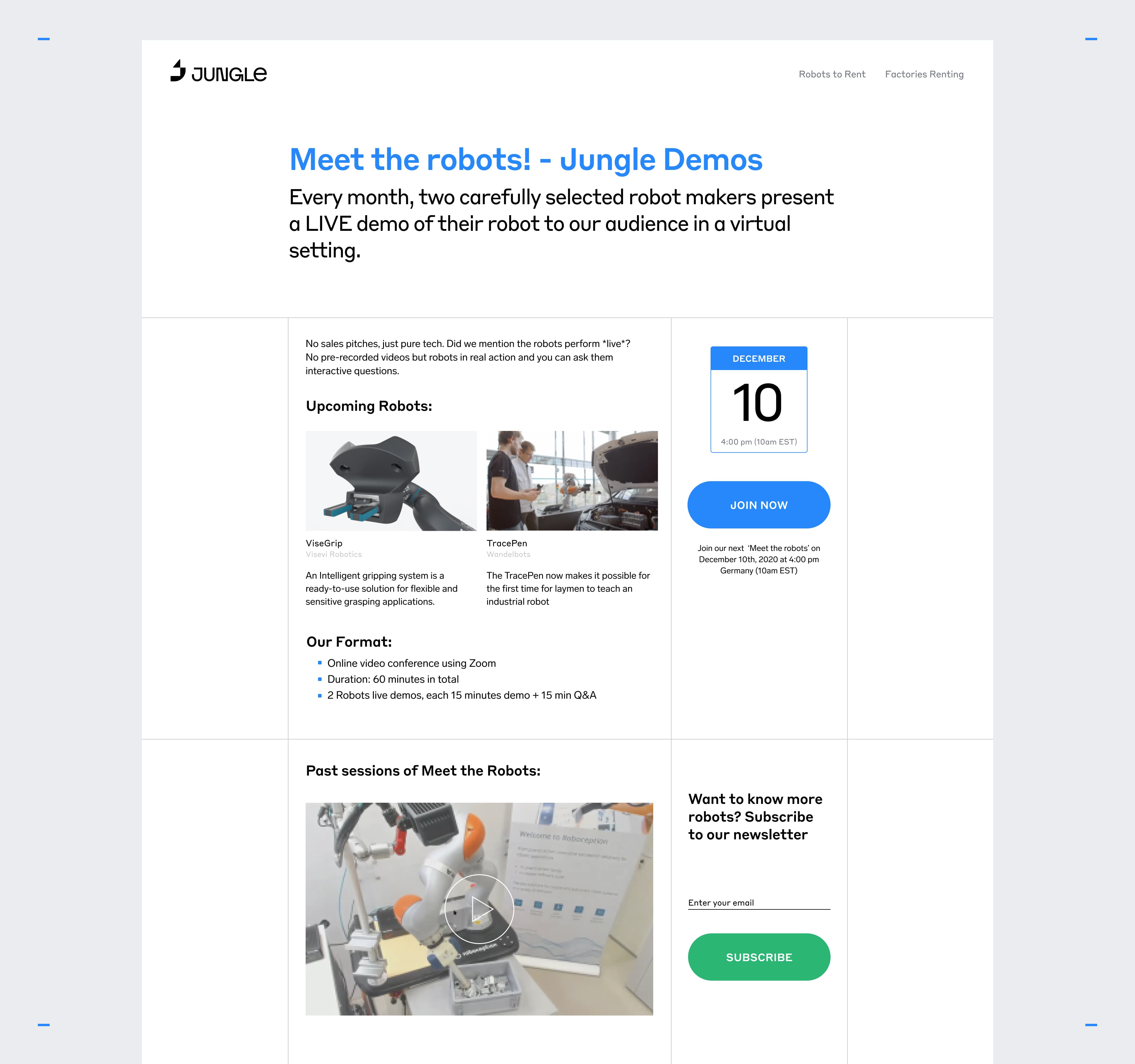 Jungle Robotics platform flows
