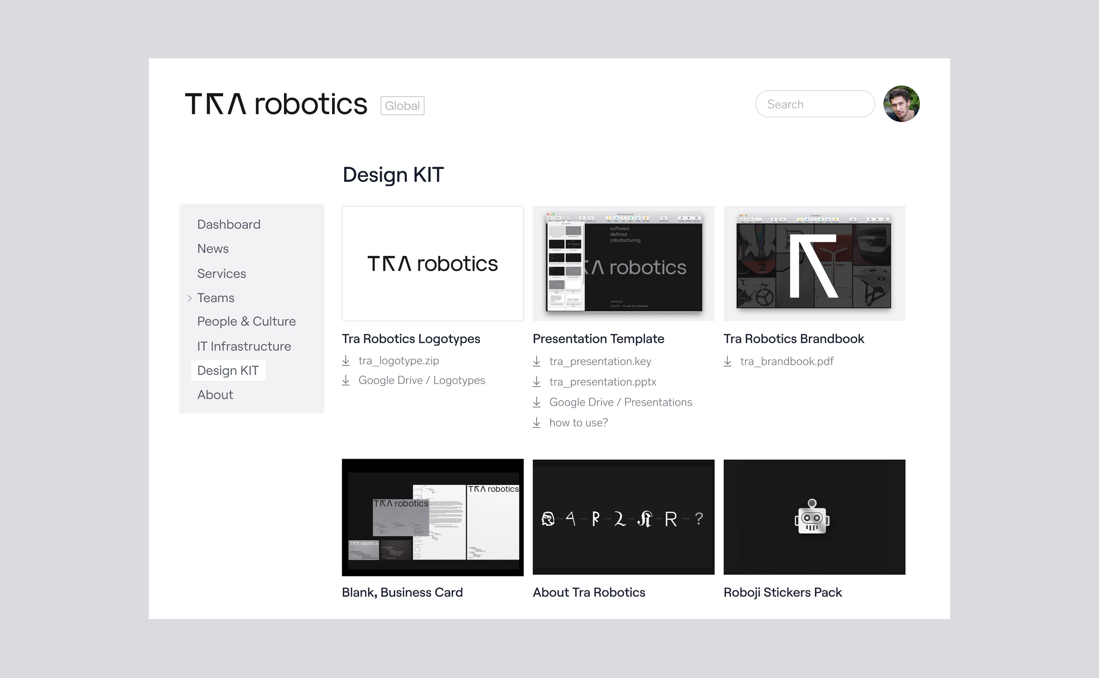 TRA Robotics branding result