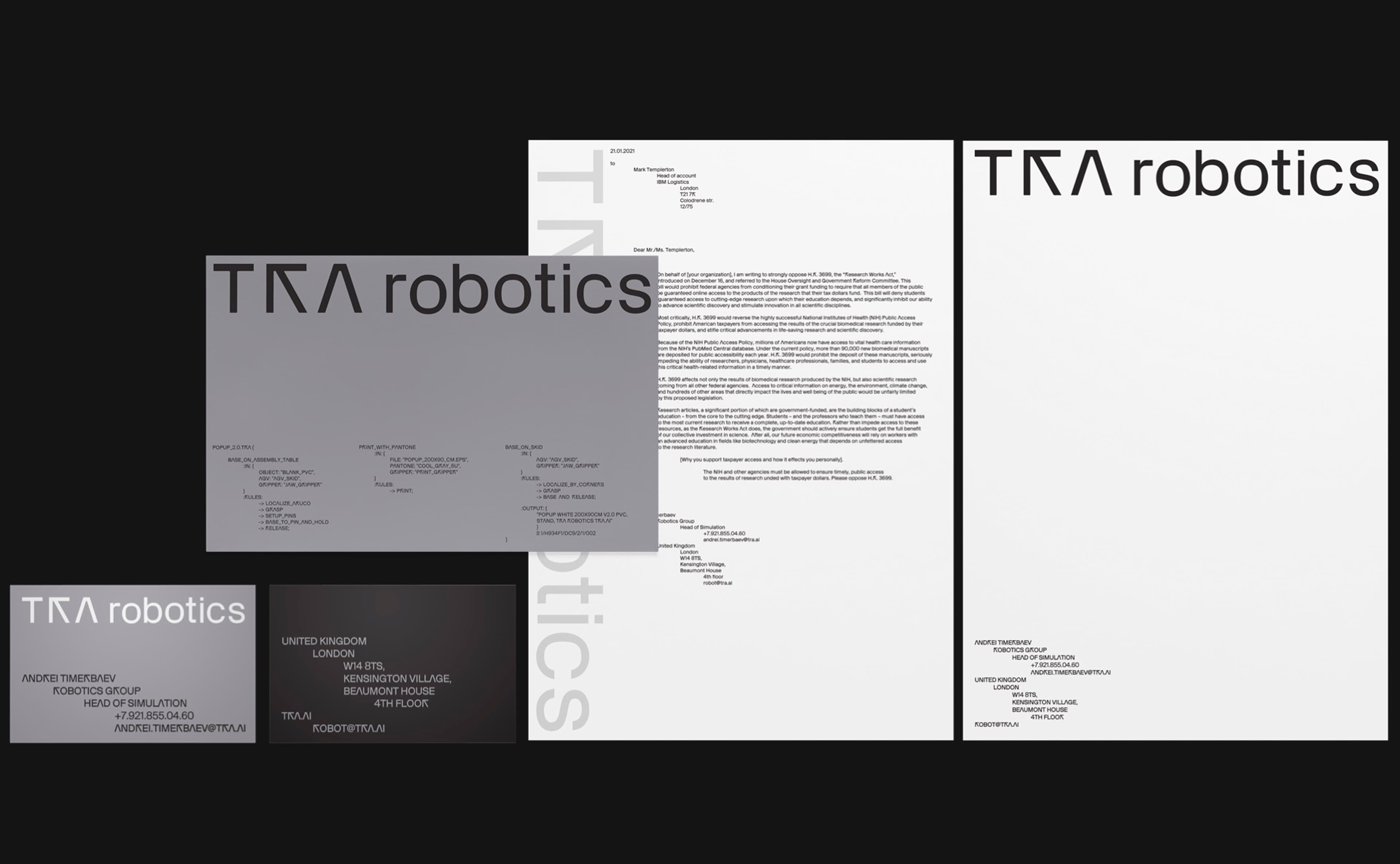 TRA Robotics brand concept